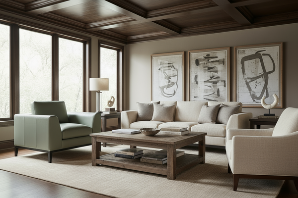 Simon Modern European Track Arm Leather Club Chair