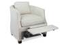 Image of Simone Fabric "Hybrid" Pillow Back Inset Arm Barrel Chair With Power Footrest