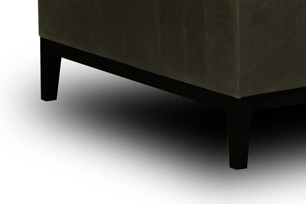 Simon Modern European Leather Track Arm Loveseat