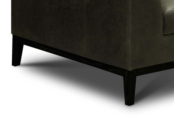 Simon 90 Inch Modern European Leather Two Cushion Track Arm Sofa