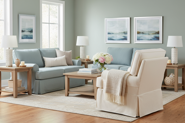 Kayla HIS (Larger) Slipcovered Swivel Glider Accent Chair