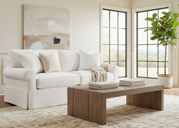 Bethany 78 Inch Slipcovered Apartment Size Two Seat Full Sleeper Sofa