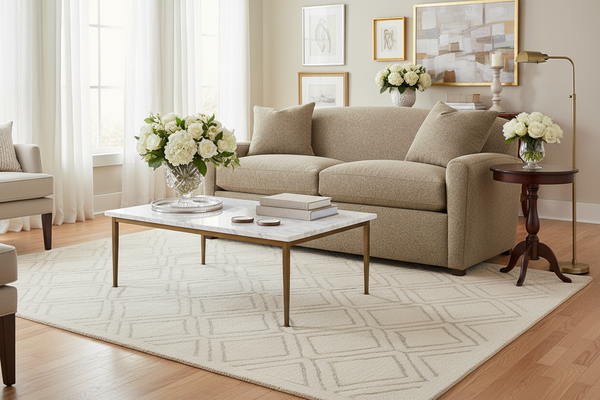 Sloane 73 Inch Apartment Size Two Cushion Fabric Art Deco Sofa
