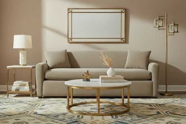 Sloane 83 Inch Single Bench Seat Fabric Art Deco Sofa