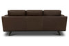 Image of Jude 89 Inch Mid-Century Modern Leather Three Cushion Track Arm Sofa