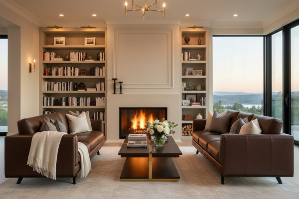 Jude Mid-Century Modern Leather Sofa Collection