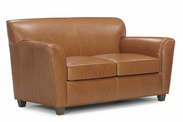 Soho Transitional Style Leather Loveseat