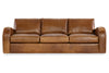 Image of Southampton 98 Inch Three Cushion Rounded Track Arm Leather Sofa