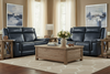 Image of Spencer Cobalt "Quick Ship" ZERO GRAVITY Wall Hugger Power Leather Reclining Loveseat