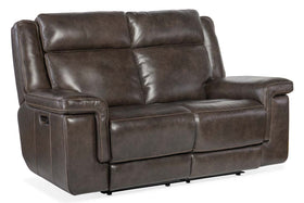 Spencer Cocoa "Quick Ship" ZERO GRAVITY Wall Hugger Power Leather Reclining Loveseat