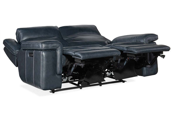 Spencer Cobalt "Quick Ship" ZERO GRAVITY Wall Hugger Power Leather Reclining Loveseat