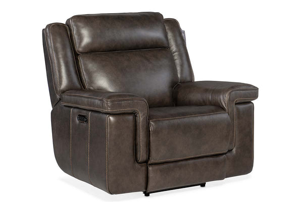 Spencer Cocoa Leather "Quick Ship" Wall Hugger 3-Way Power Recliner