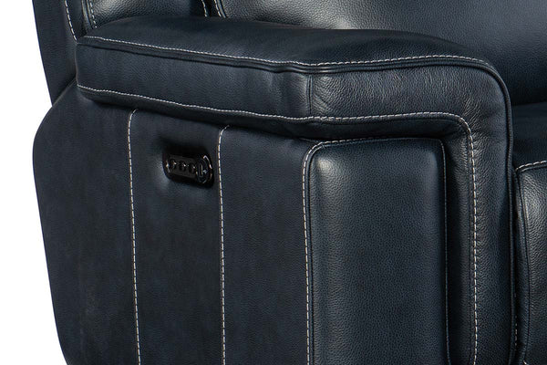 Spencer Cobalt Leather "Quick Ship" Wall Hugger 3-Way Power Recliner