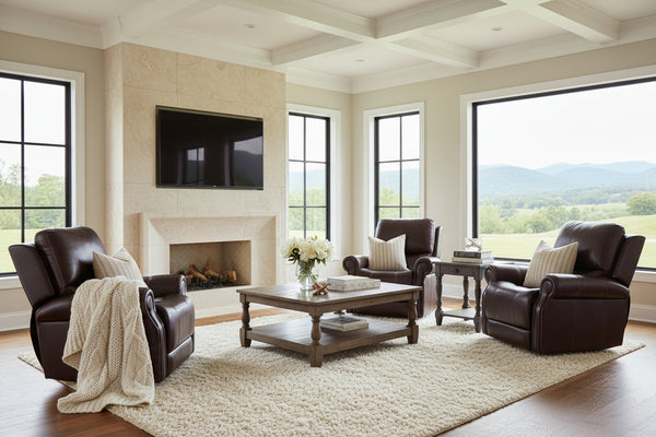 Stanley Walnut "Quick Ship" Power LIFT Recliner Chair (As Shown)