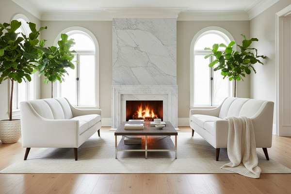 Sterling Modern 72 Inch 8-Way Hand Tied Three Seat Fabric Studio Sofa With Sloping Arms