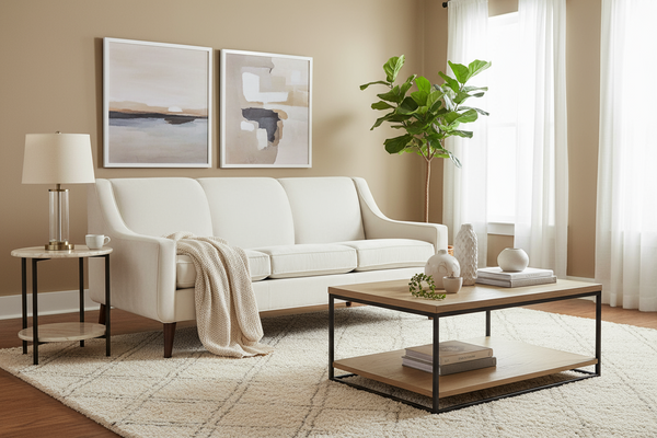 Sterling Modern 8-Way Hand Tied Contemporary Sofa Collection With Sloping Arms