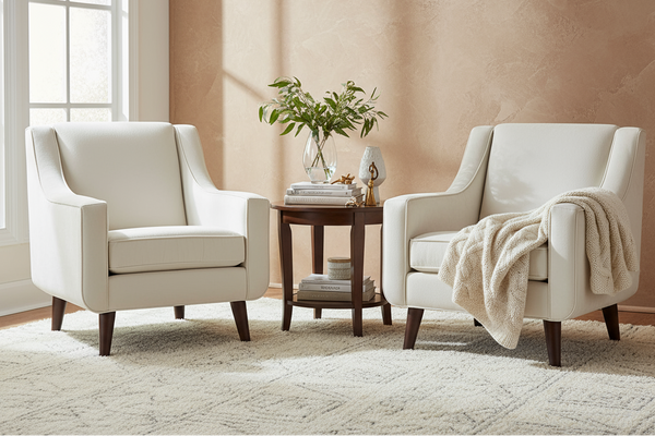 Sterling Modern 8-Way Hand Tied Contemporary Fabric Chair With Sloping Arms