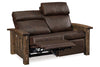 Image of Stockton "Wall Hugger" Roughsawn Mission Style Leather Reclining Loveseat