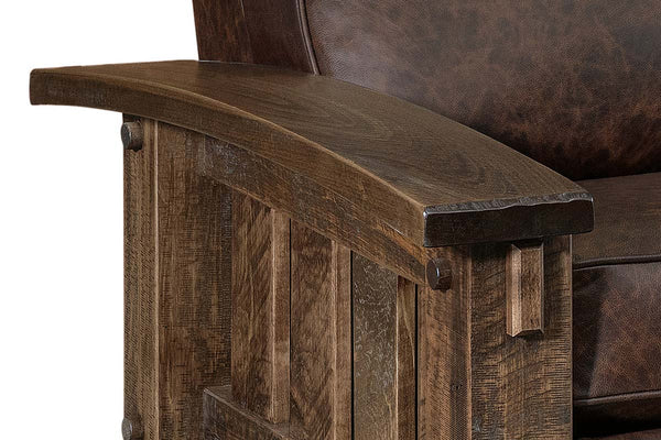 Stockton SWIVEL/GLIDER Rough Sawn Mission Style Leather Reclining Chair