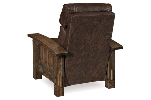 Stockton Roughsawn Mission Style Leather Reclining Chair