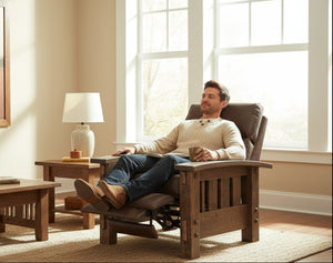 Stockton Rough Sawn Mission Style Leather Reclining Chair