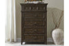 Image of Sutton Queen Or King Saddle Brown Wood Panel Bed "Create Your Own Bedroom" Collection