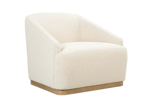Tabitha SWIVEL Upholstered Accent Barrel Chair With Pleated Arms