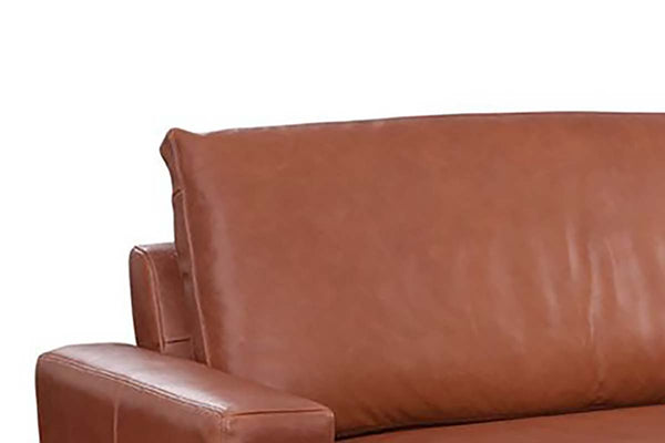Ted Saddle 97 Inch "Quick Ship" Modern Top Grain Leather Lounge Sofa