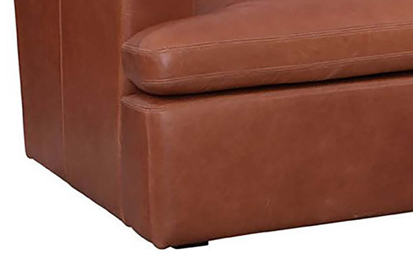 Ted Saddle 97 Inch "Quick Ship" Modern Top Grain Leather Lounge Sofa