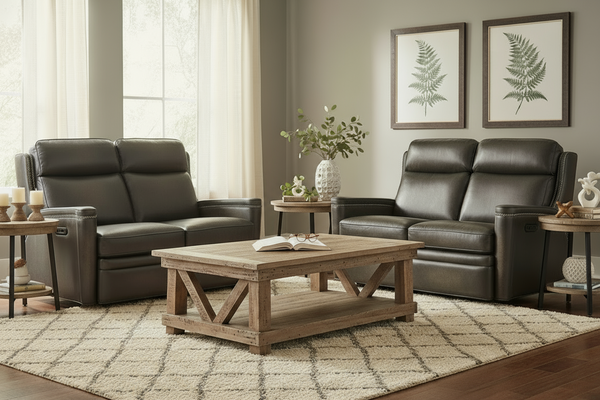 Theron Castle "Quick Ship" ZERO GRAVITY Wall hugger Power Leather Reclining Loveseat