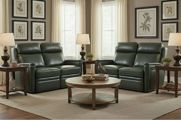 Theron Portal "Quick Ship" ZERO GRAVITY Wall Hugger Reclining Leather Living Room Furniture Collection