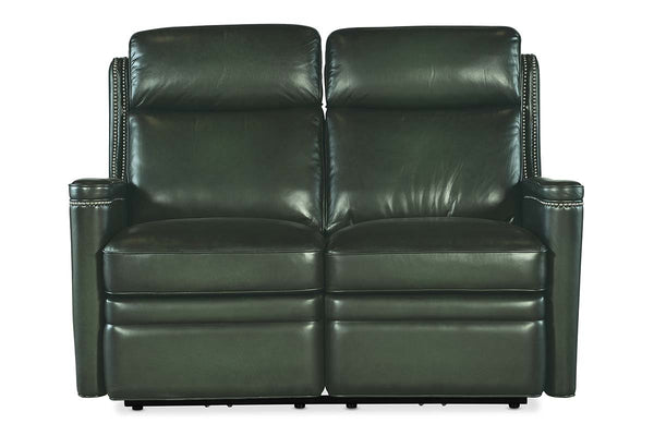 Theron Portal "Quick Ship" ZERO GRAVITY Wall hugger Power Leather Reclining Loveseat
