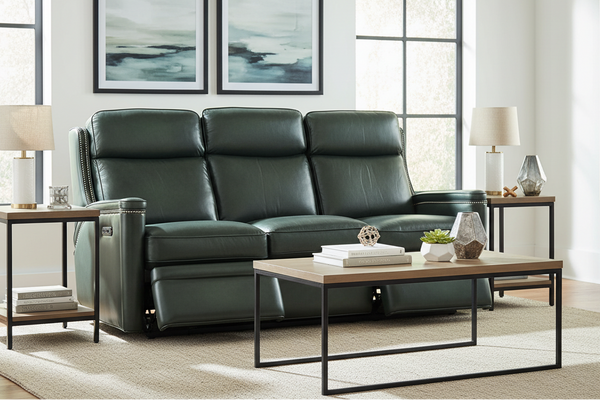 Theron Portal 79" Inch "Quick Ship" ZERO GRAVITY Wall Hugger Power Leather Reclining Sofa