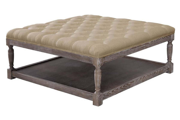 Fergus "Quick Ship" 42 Inch Square Tufted Top Ottoman