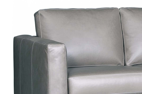 Townsend Two Cushion Track Arm Leather Loveseat