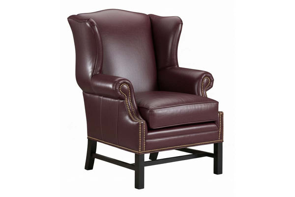 Seton Chippendale Style Leather Accent Arm Chair