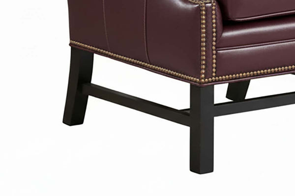 Seton Chippendale Style Leather Accent Arm Chair