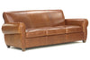 Image of Tribeca XL 93 Inch Rustic Leather Rolled Tight Back Cigar Sofa - Embrace The Finest In Comfort And Quality