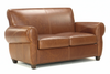 Image of Tribeca Rustic Leather Rolled Tight Back 2 Seat Cigar Loveseat