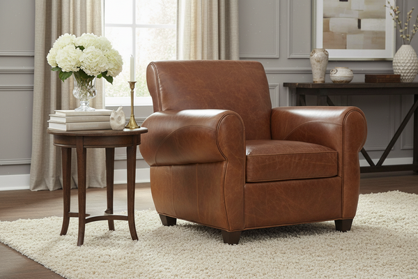 Tribeca Rustic Tight Back Leather Club Chair