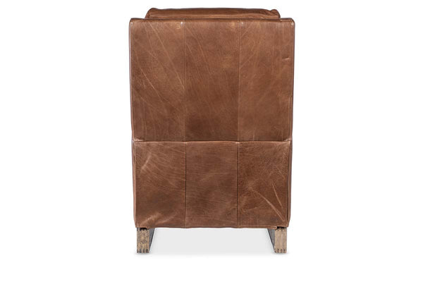 Troy Taupe POWER Leather "Quick Ship" Small Scale Modern Recliner