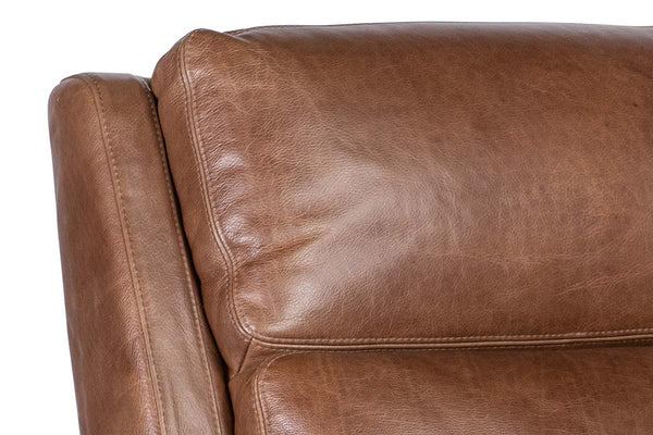 Troy Taupe POWER Leather "Quick Ship" Small Scale Modern Recliner