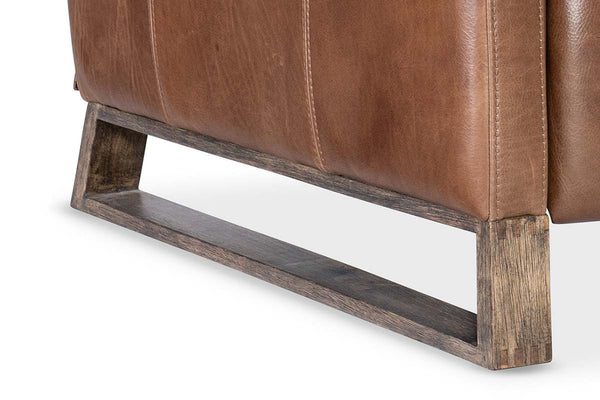 Troy Taupe POWER Leather "Quick Ship" Small Scale Modern Recliner