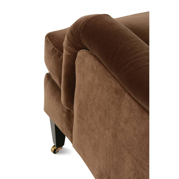 Essie English Roll Arm Fabric Accent Chair
