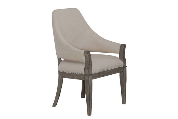 Valencia 9-Piece Havana Brown Rectangular Pedestal Dining Set With Upholstered Armchairs