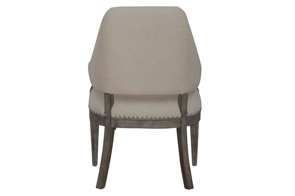 Valencia 7-Piece Havana Brown Rectangular Pedestal Dining Set With Upholstered Armchairs