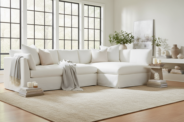 Vanessa Two Piece Pillow Back Sectional With Large Chaise Bumper (Version 1 As Configured)