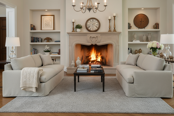 Victoria Slipcovered 86 Inch Sofa