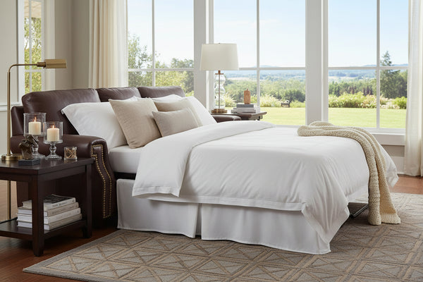 Vincent 90 Inch Square Track Arm Queen Pull Out Sleeper Sofa