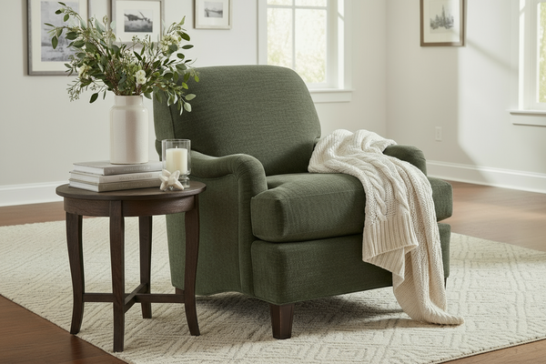 Violet Traditional 8-Way Hand Tied Tight Back English Arm Fabric Chair